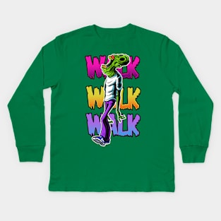 walk zombie walk Kids Long Sleeve T-Shirt